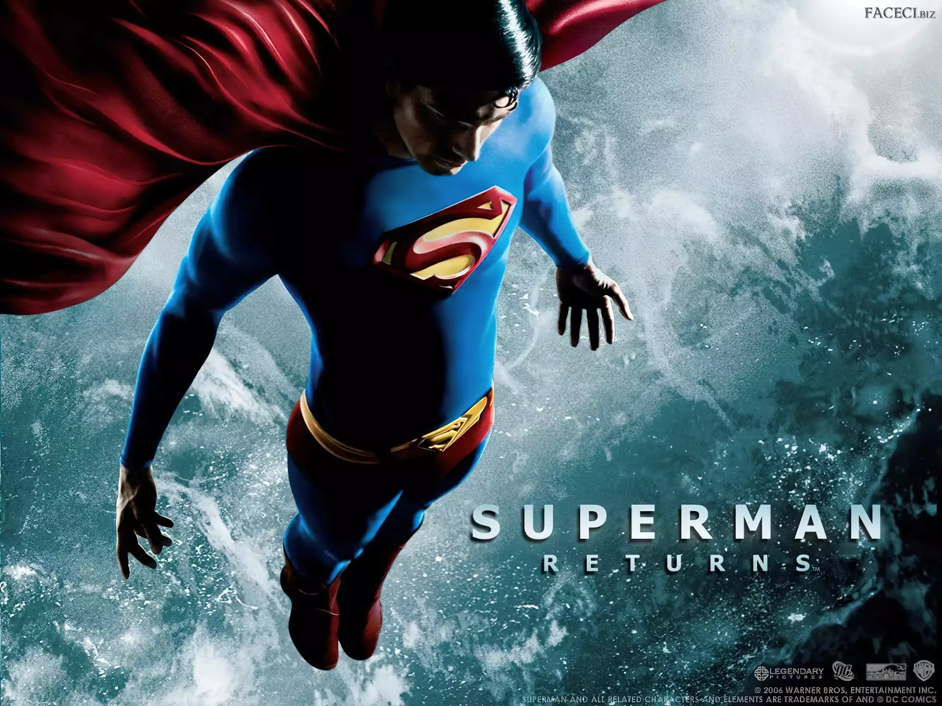 Superman Returns, Brandon Routh, niebo, leci